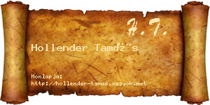 Hollender Tamás névjegykártya