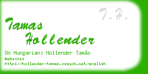 tamas hollender business card